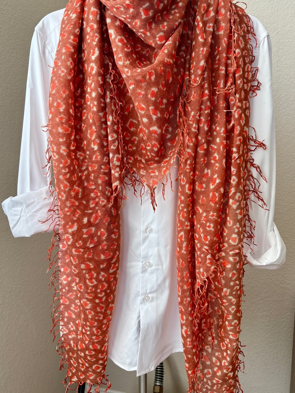 EUC Chan Luu Leopard Print Cashmere Silk Scarf